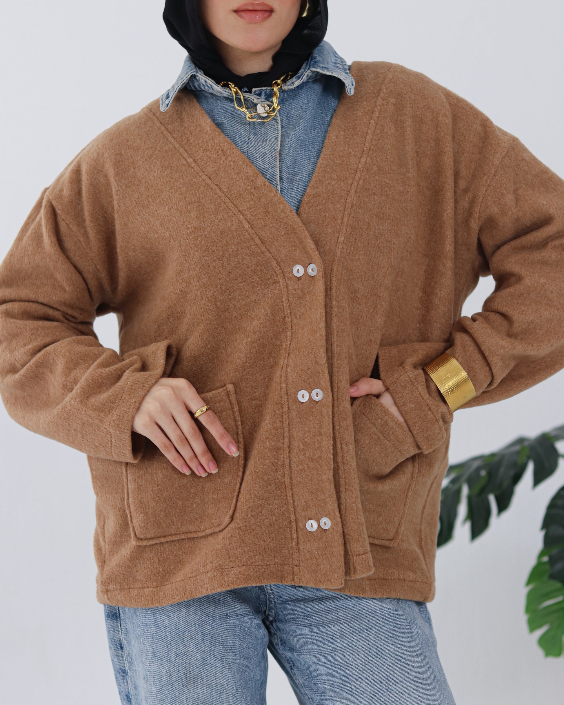 Snowflakes Cardigan - Camel