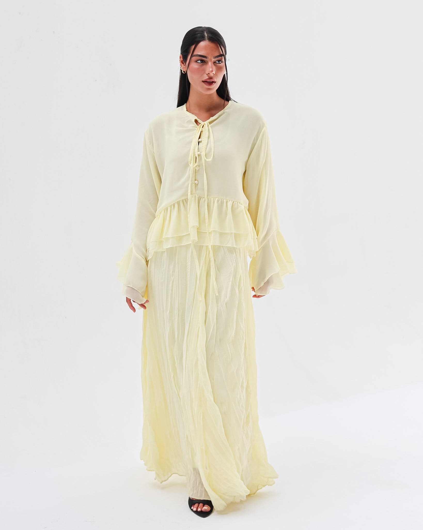 Crinkled Chiffon Skirt