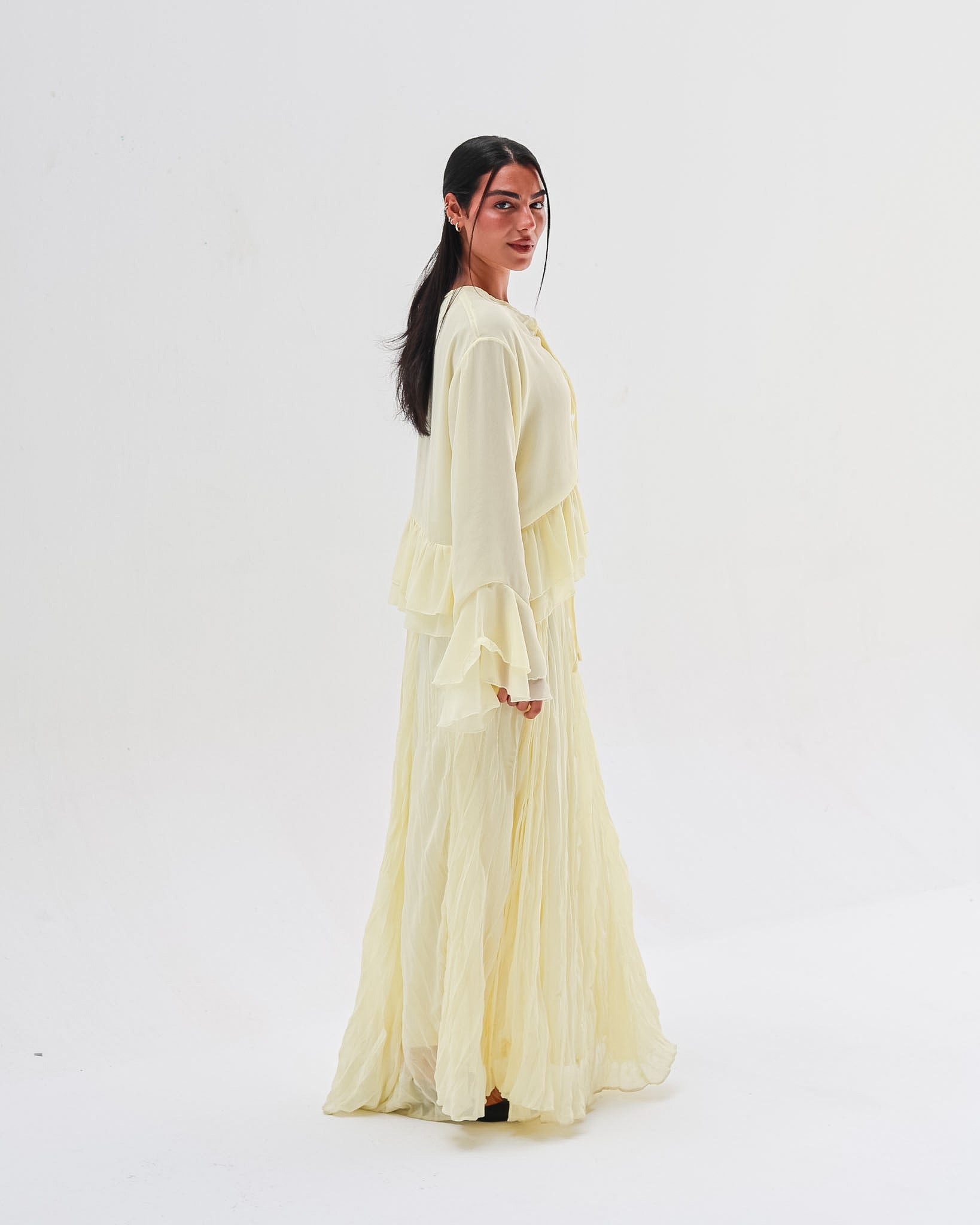 Crinkled Chiffon Skirt