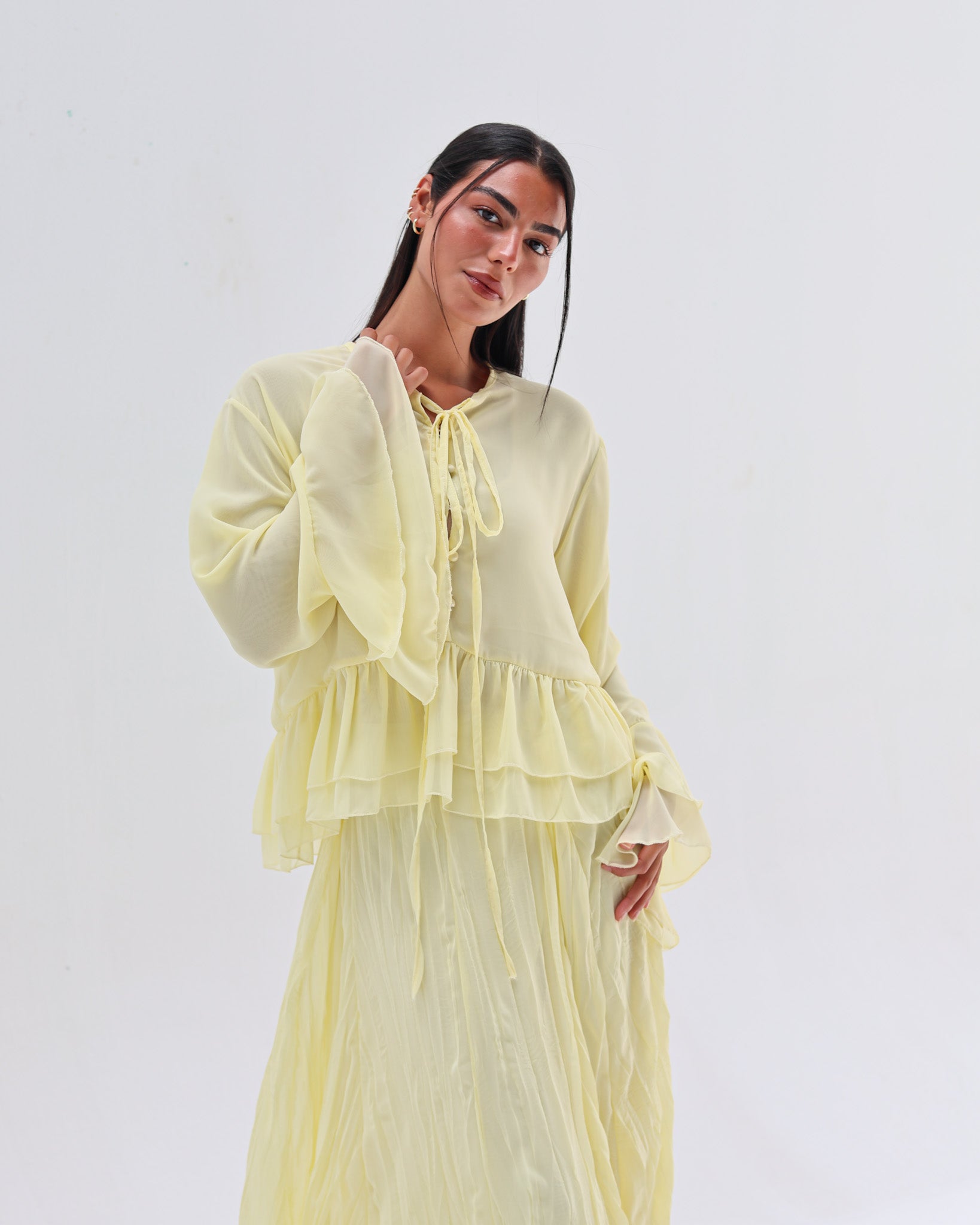 Crinkled Chiffon Blouse
