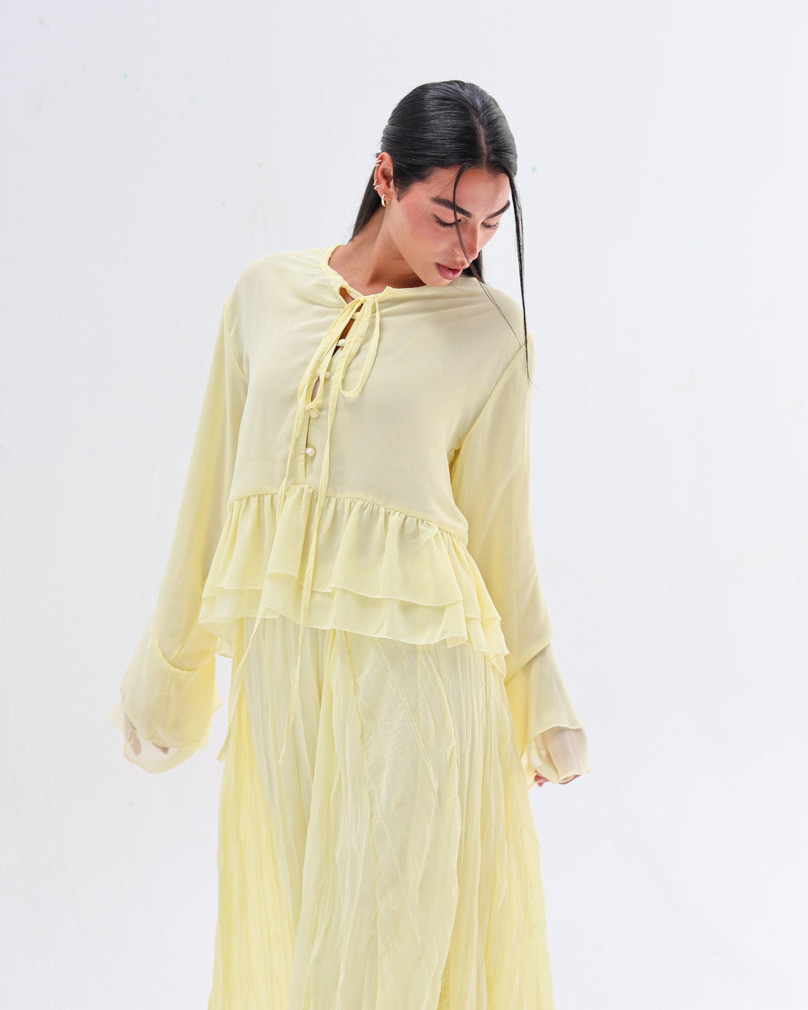 Crinkled Chiffon Blouse
