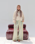 Striped Satin Pant - Lemon