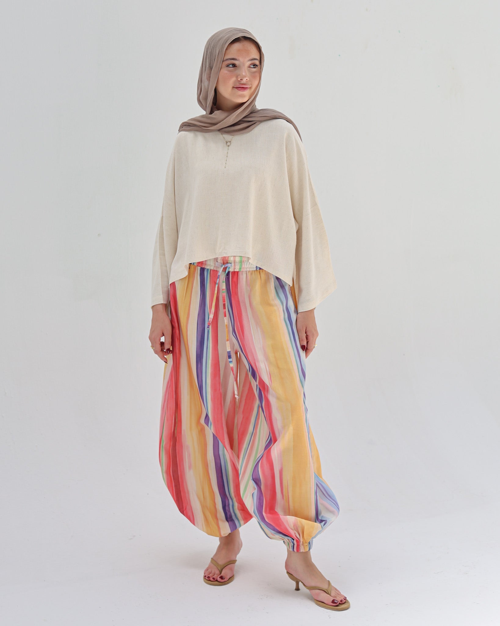 Striped Linen Pant - Lemon