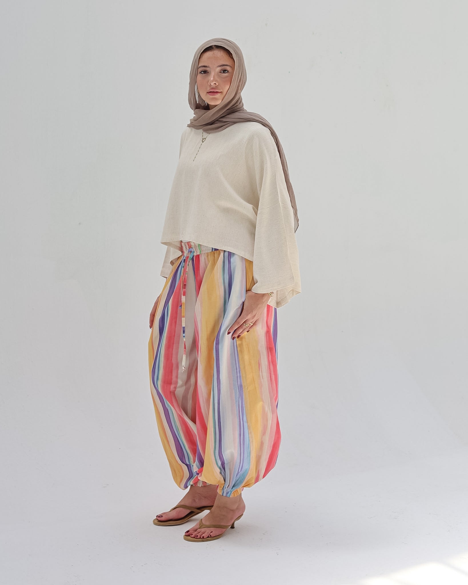 Striped Linen Pant - Lemon