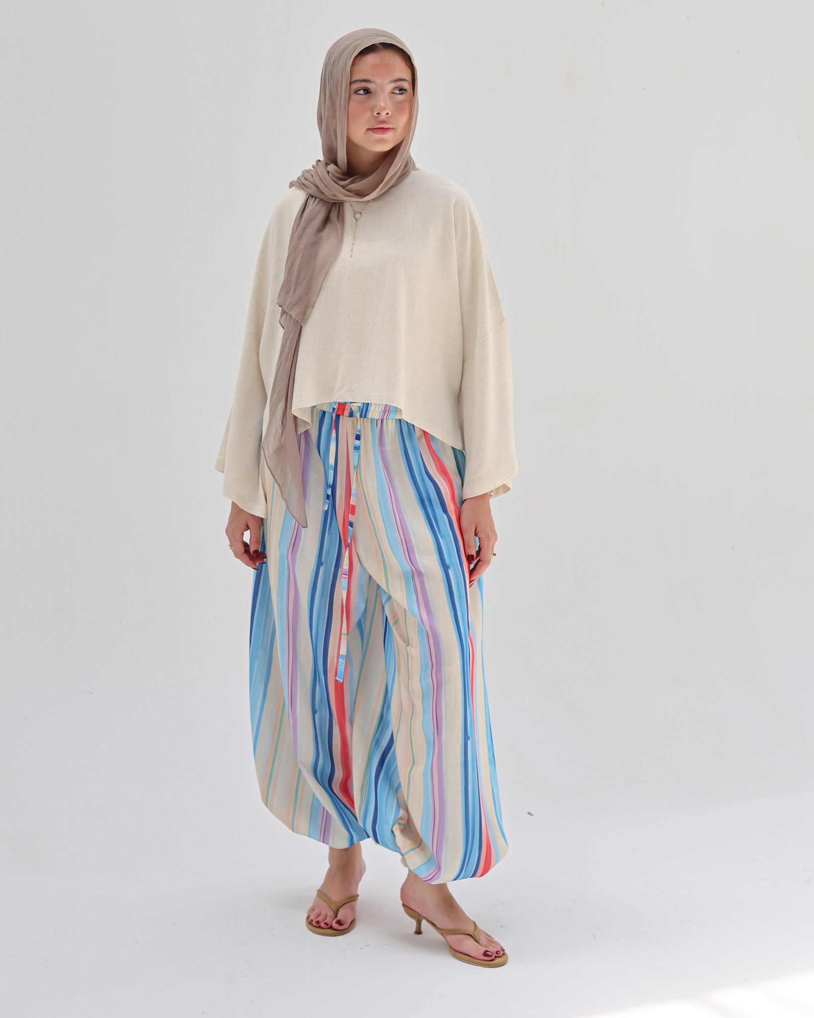 Striped Linen Pant - Colorful