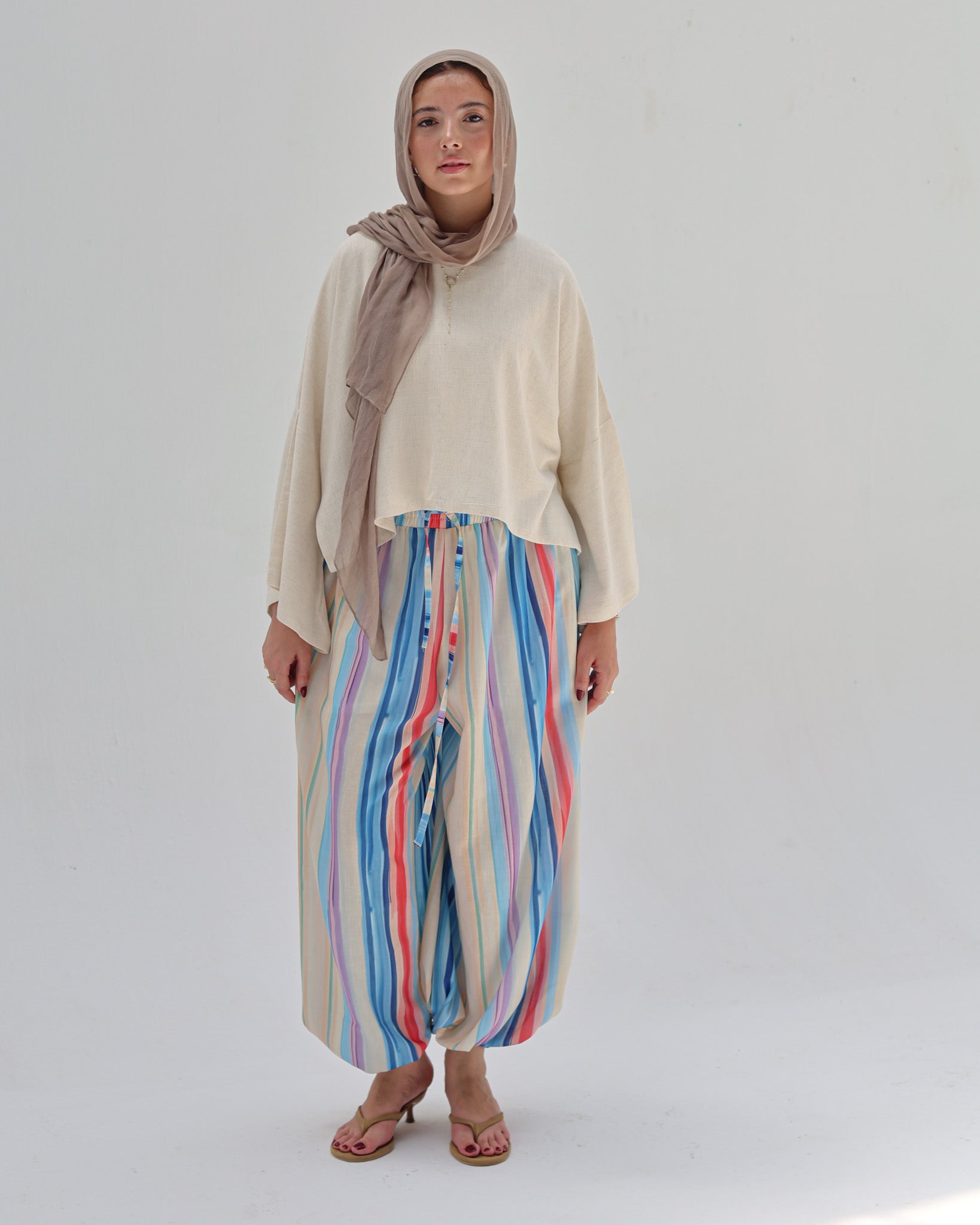 Striped Linen Pant - Colorful