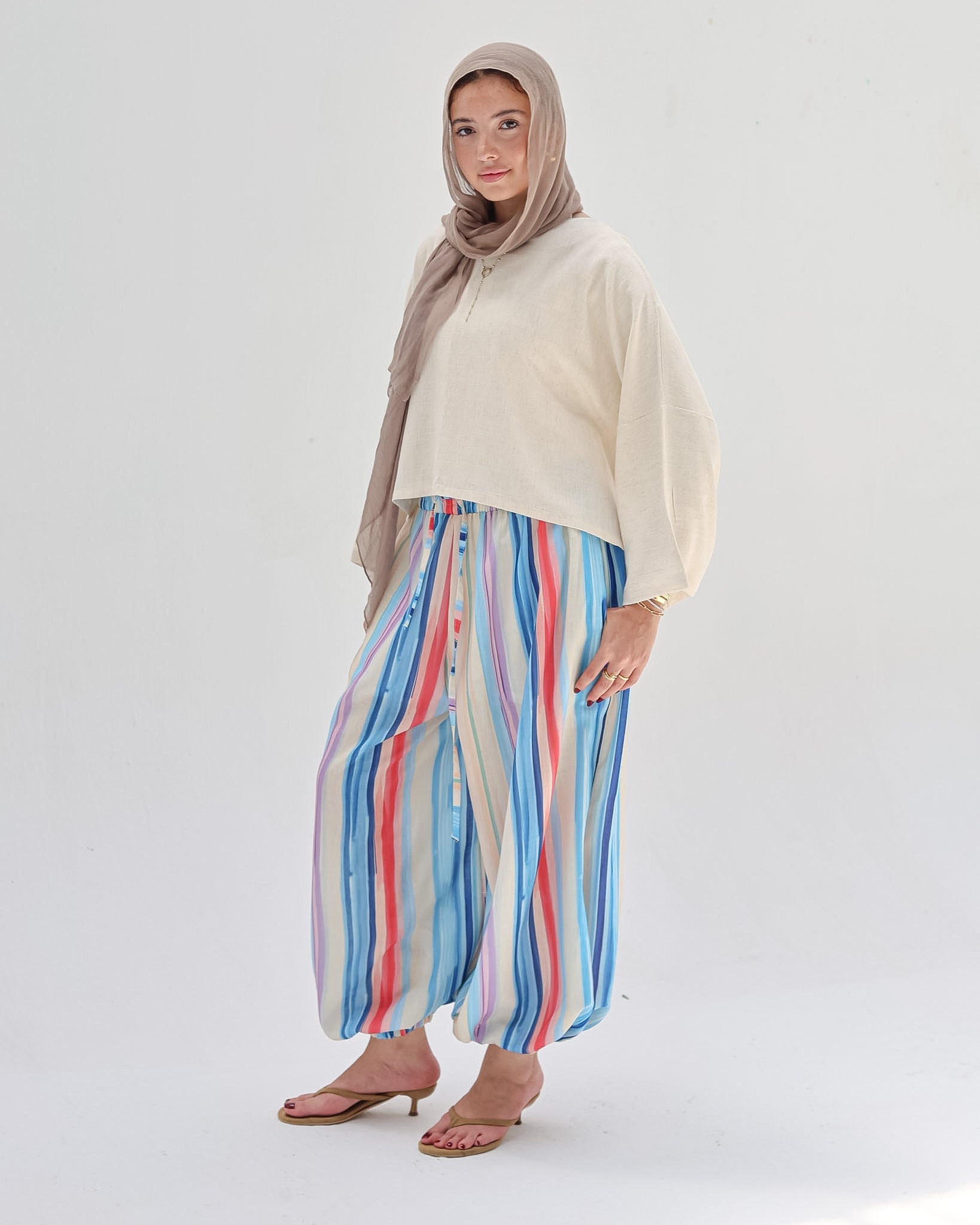 Striped Linen Pant - Colorful
