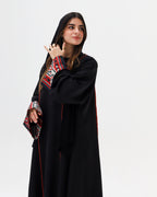 Noor Abaya - Black & Maroon