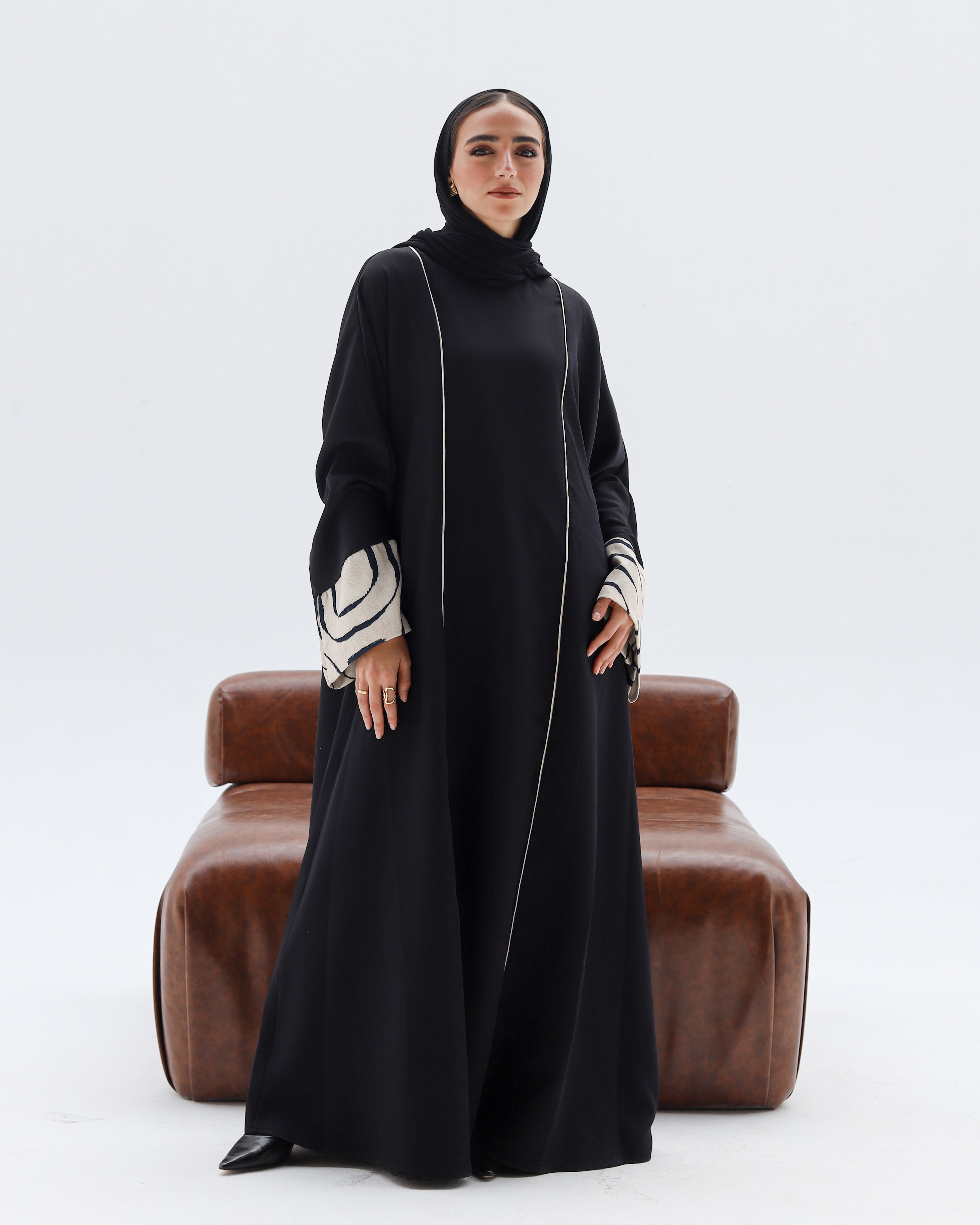 Noor Abaya - Black & Beige