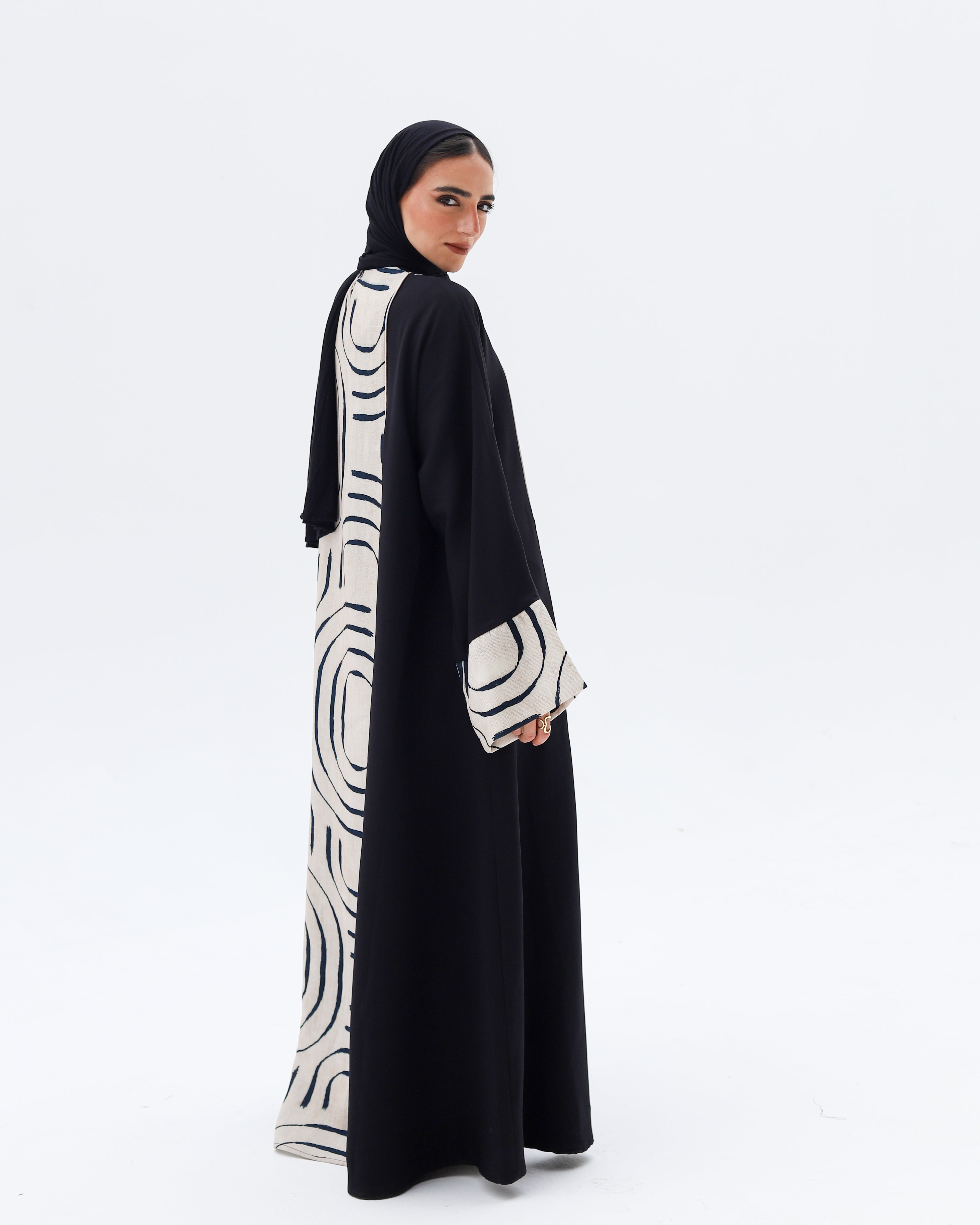 Noor Abaya - Black & Beige