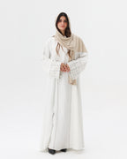 Noor Abaya - Whtie & Grey