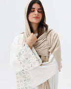 Noor Abaya - Whtie & Grey