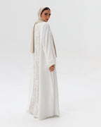 Noor Abaya - White & Beige