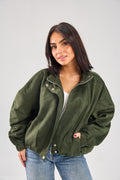 DRAWSTRING SUEDE JACKET
