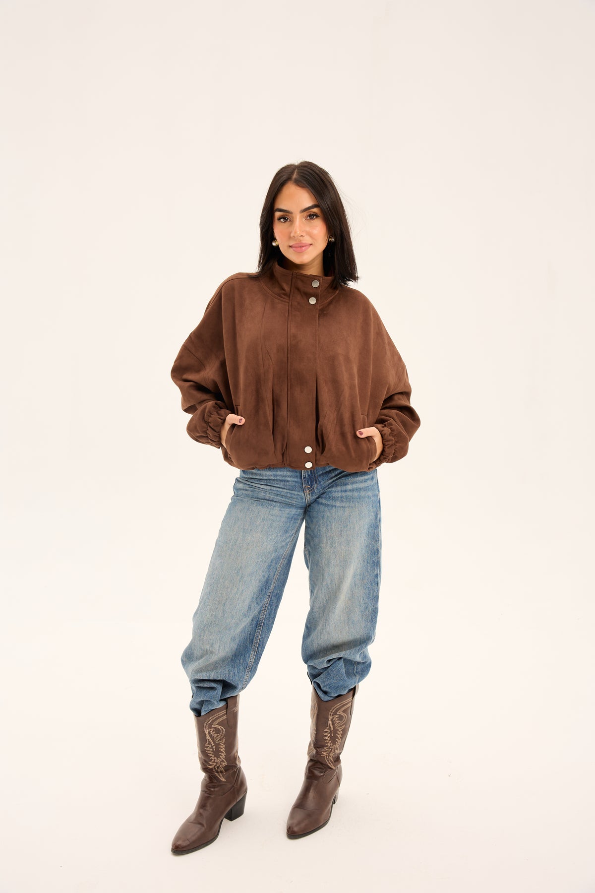 DRAWSTRING SUEDE JACKET