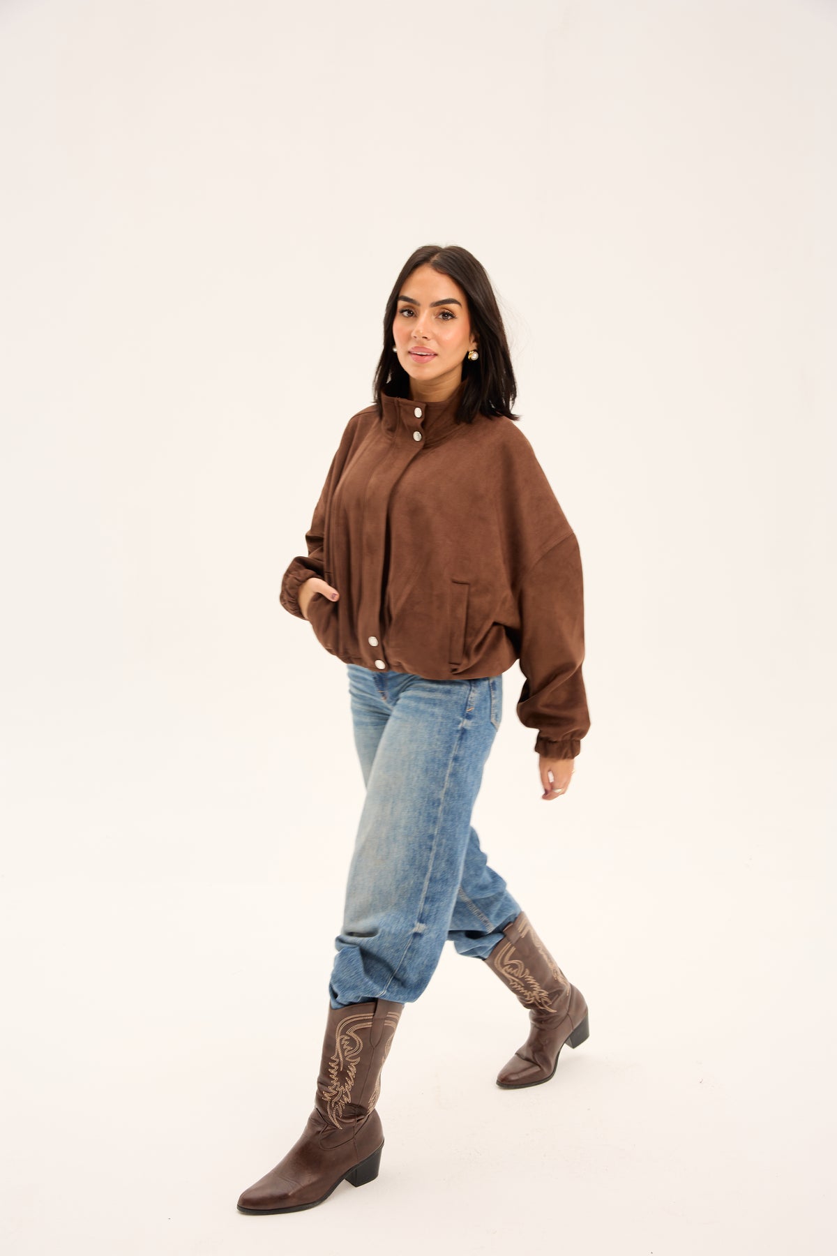 DRAWSTRING SUEDE JACKET