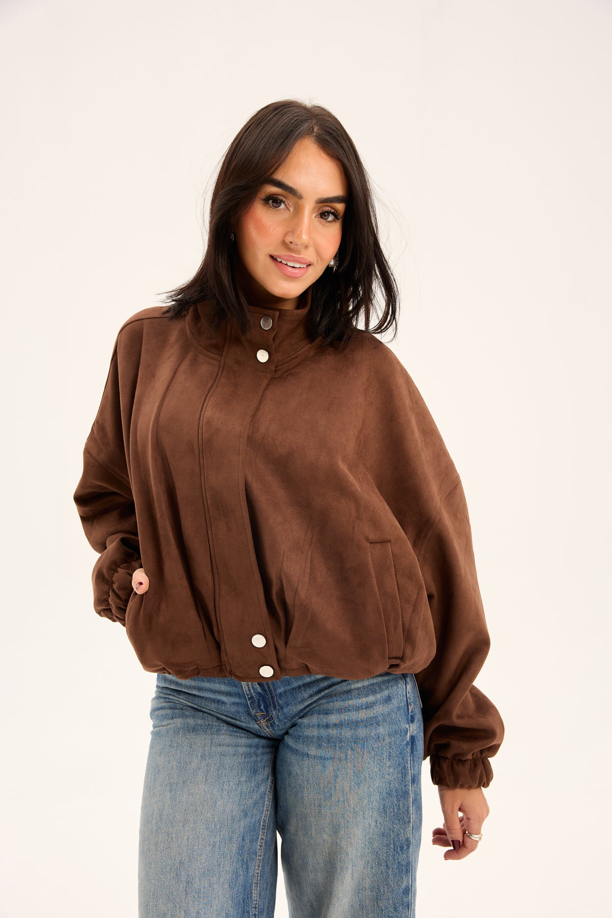 DRAWSTRING SUEDE JACKET