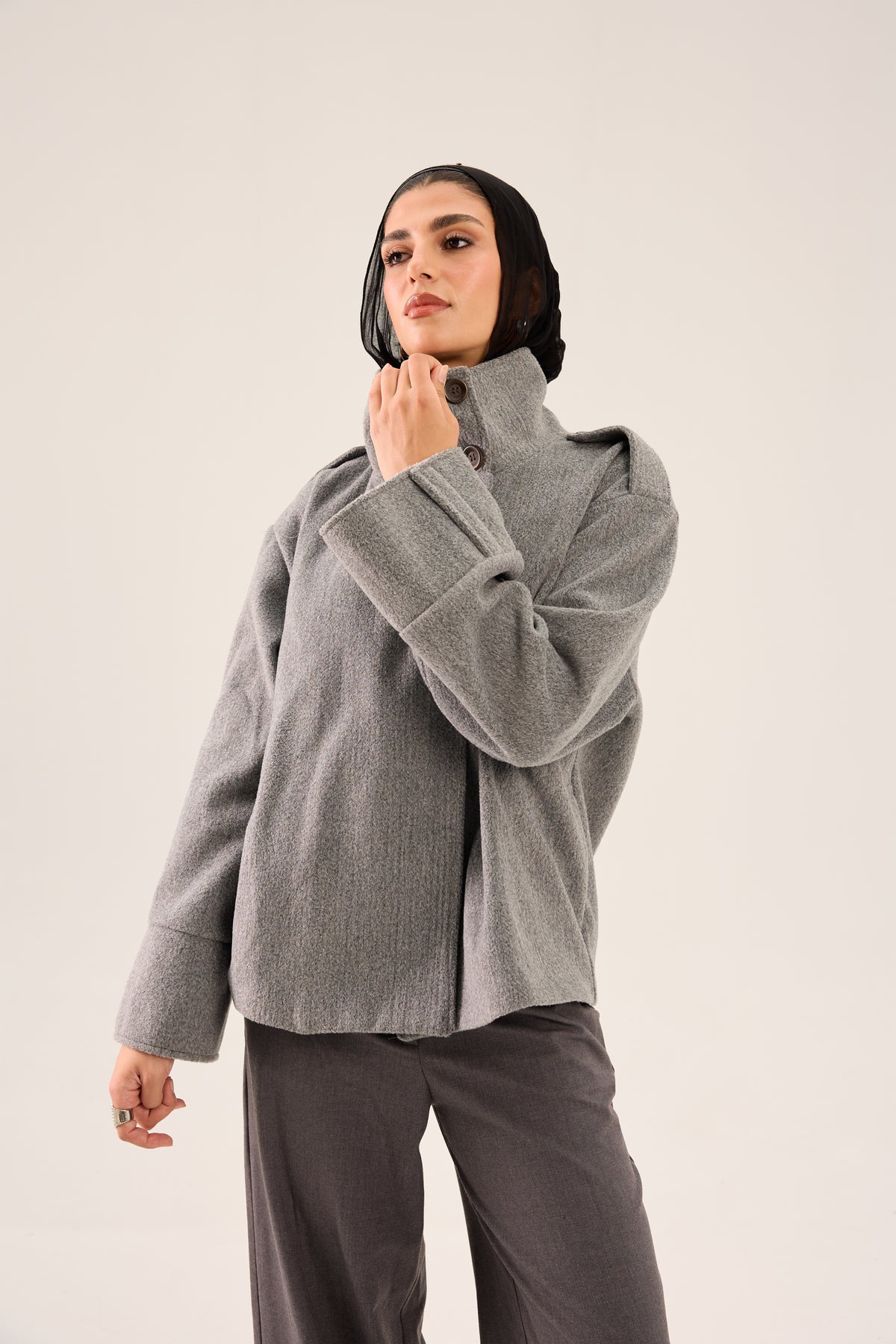 HIGH COLLAR SUEDE JACKET