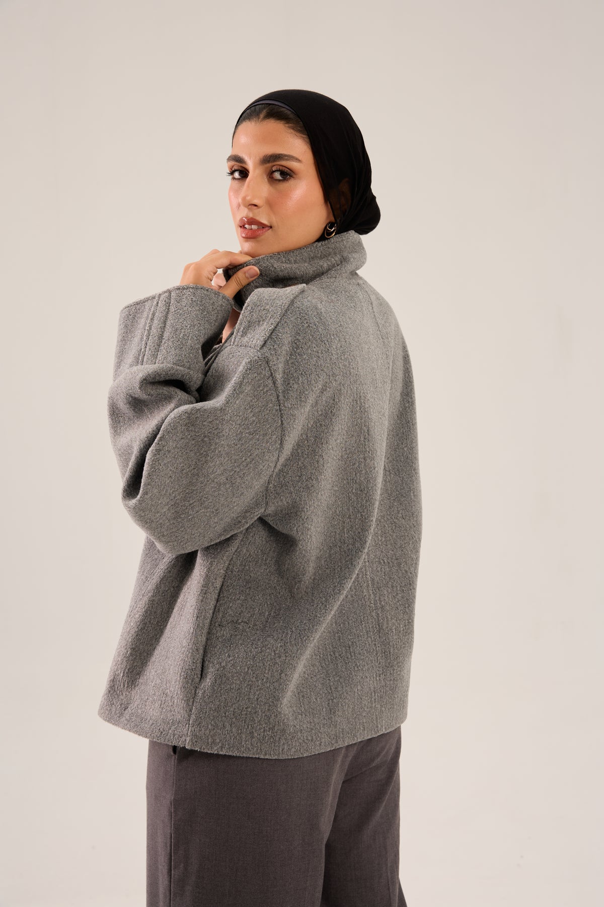 HIGH COLLAR SUEDE JACKET