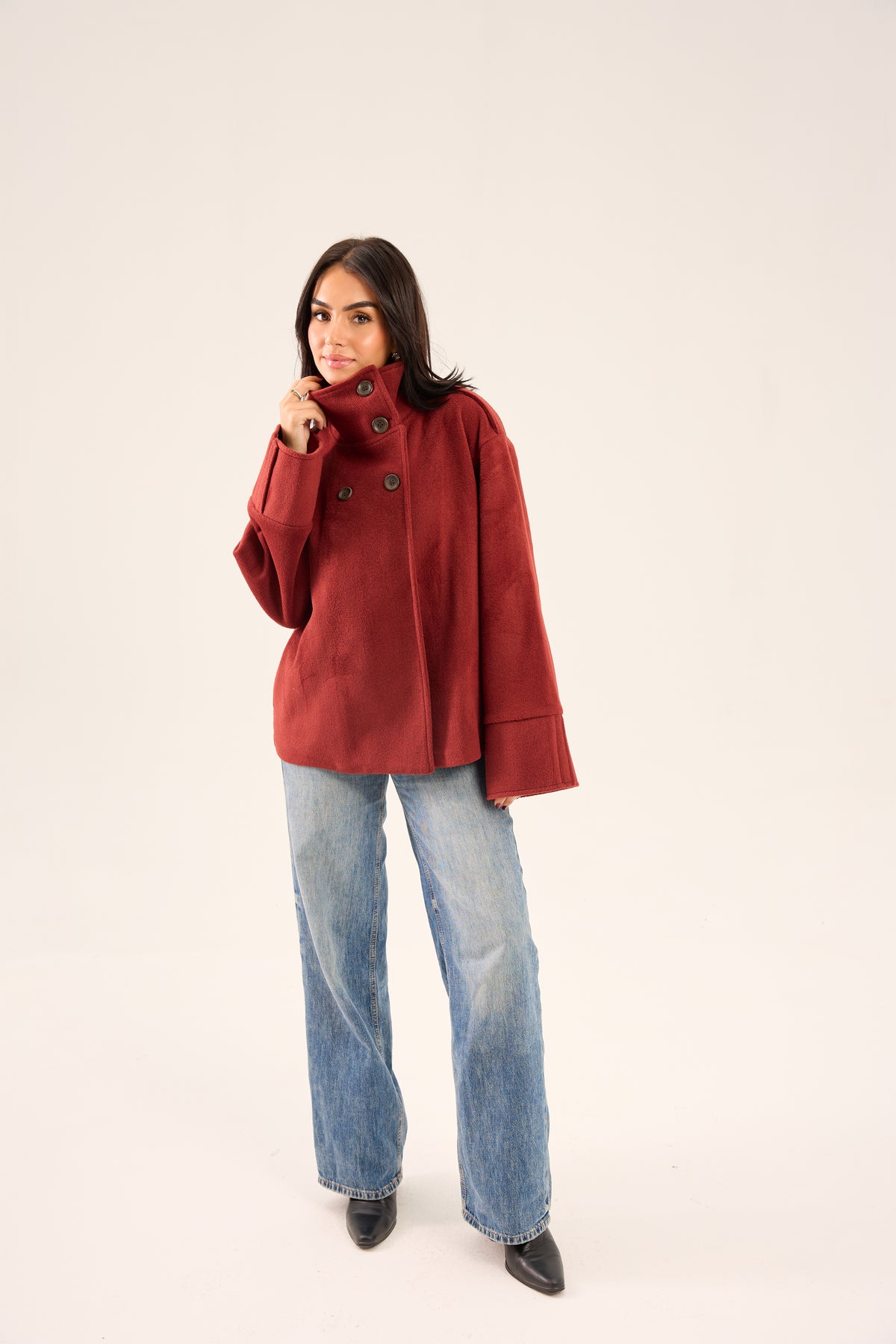 HIGH COLLAR SUEDE JACKET