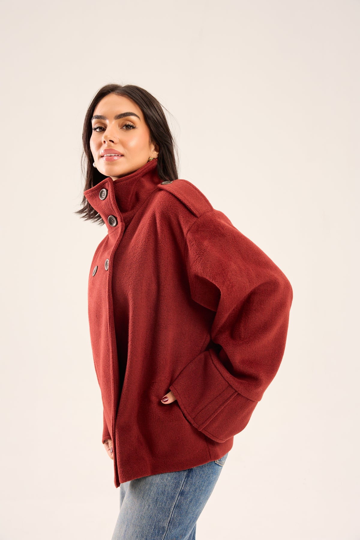 HIGH COLLAR SUEDE JACKET